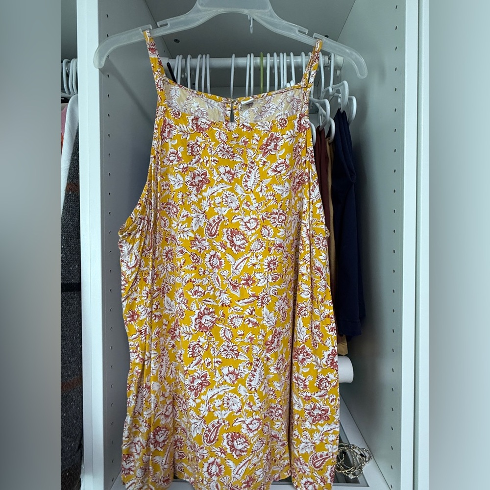 Old Navy Yellow and Red Floral Blouse